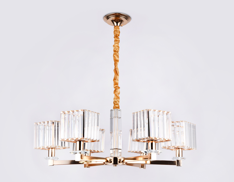 Подвесная люстра с хрусталем Ambrella TR4526/6 GD/CL золото/прозрачный E14/6 max 40W D710*660