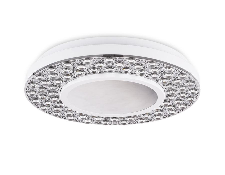 Потолочный светодиодный светильник  Ambrella с пультом FA9448 WH/CH белый/хром 102W