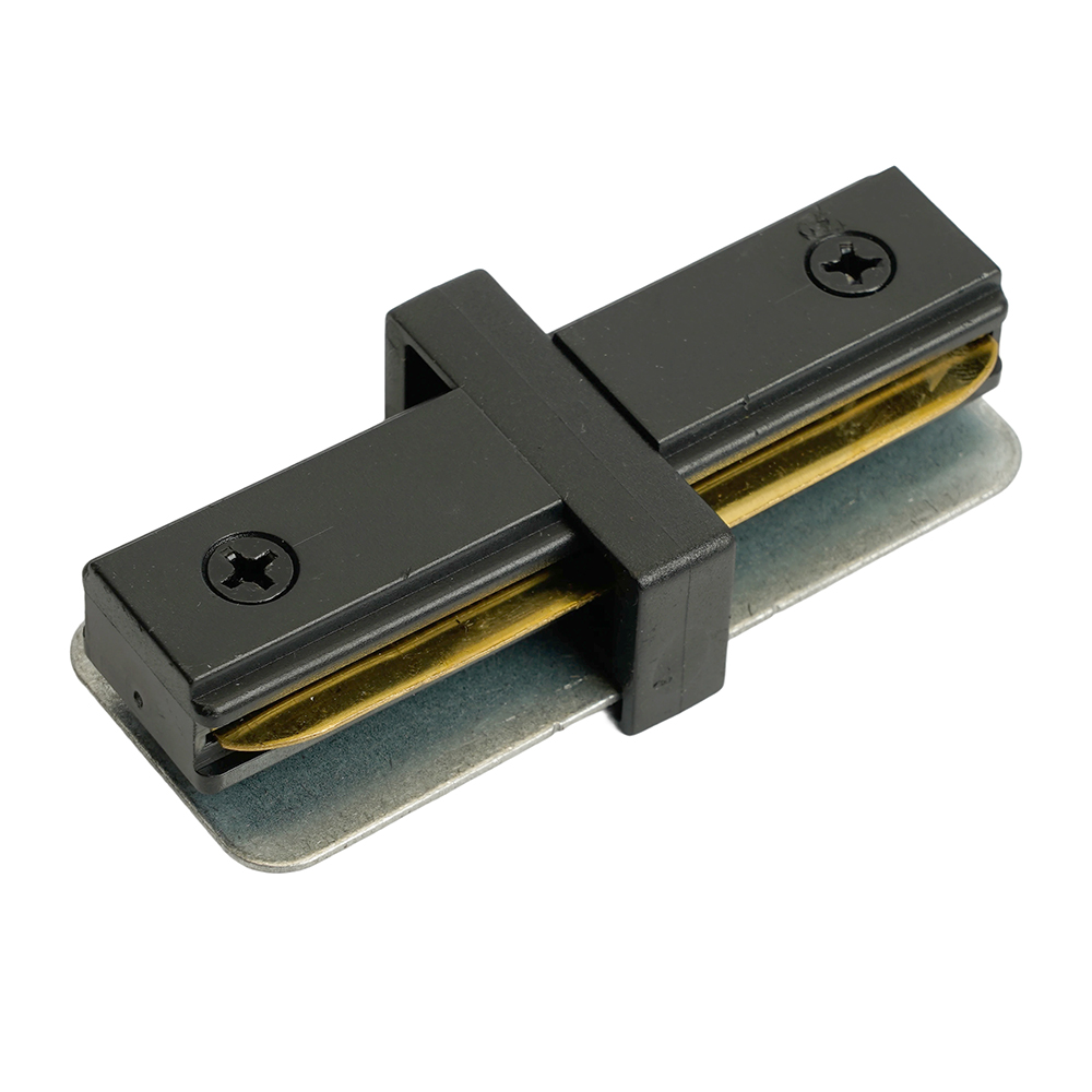 Коннектор прямой однофазный для шинопровода, черный, LD1020