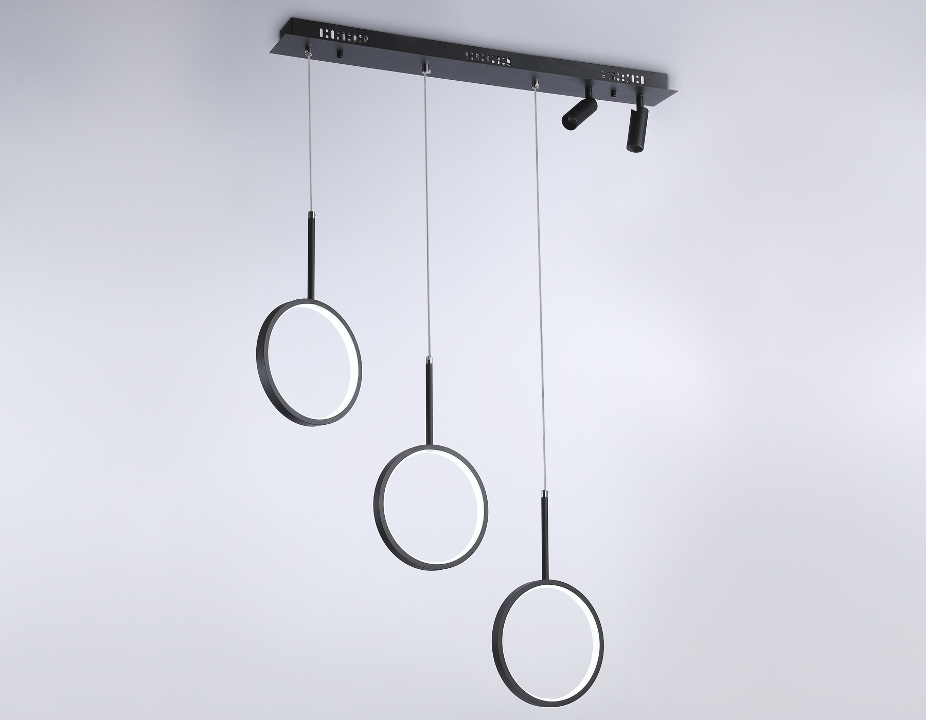 Подвесной LED светильник FL5278/3+2 BK черный 59W 3000K/4200K/6400K+4200K 800*20*1200 (ПДУ ИК)