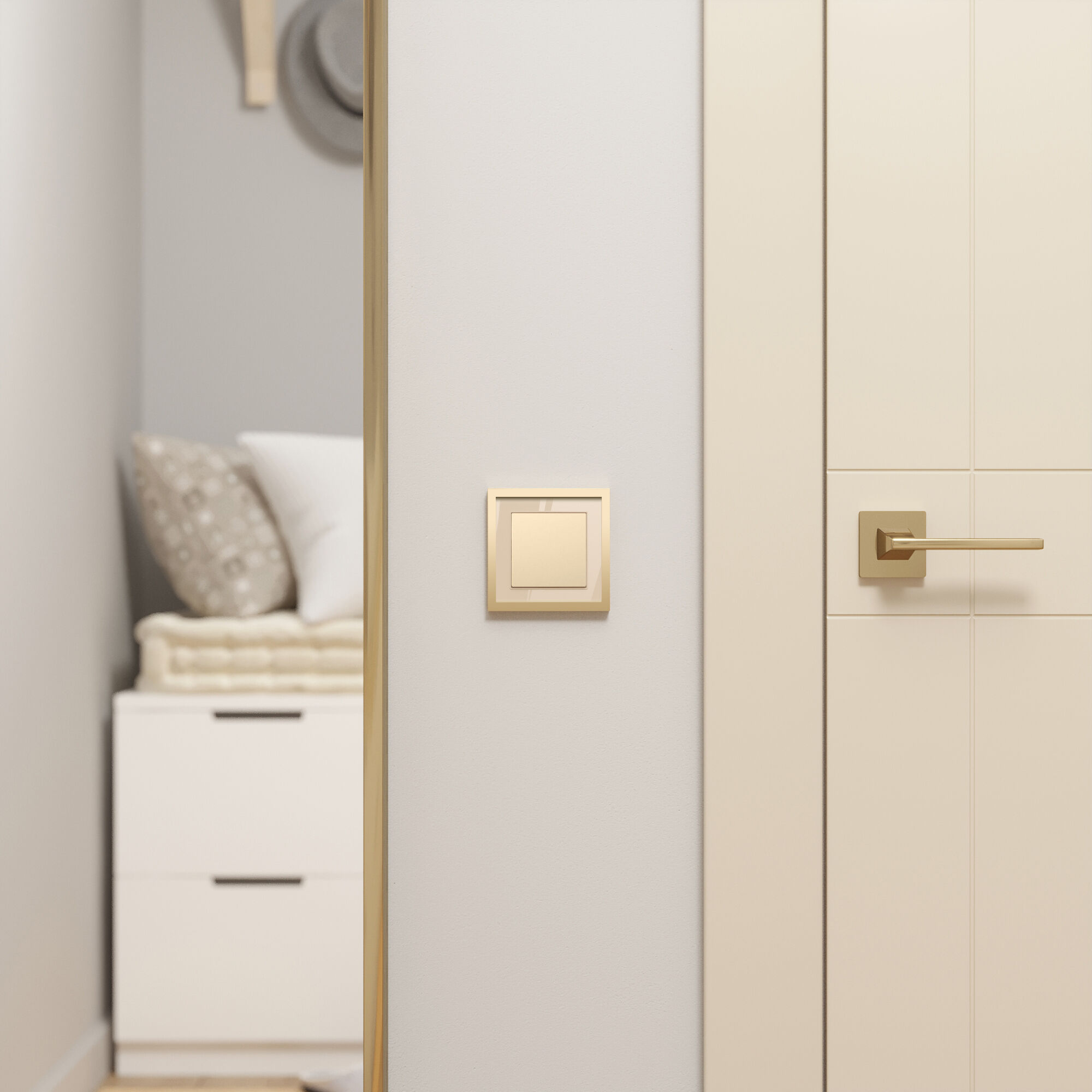 Рамка на 1 пост Baguette Werkel (айвори/латунь) W0012851