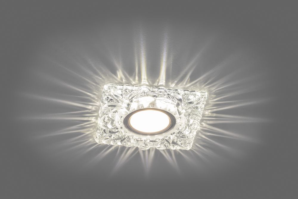 Светильник встраиваемый с белой LED подсветкой Feron CD920 потолочный MR16 G5.3 прозрачный