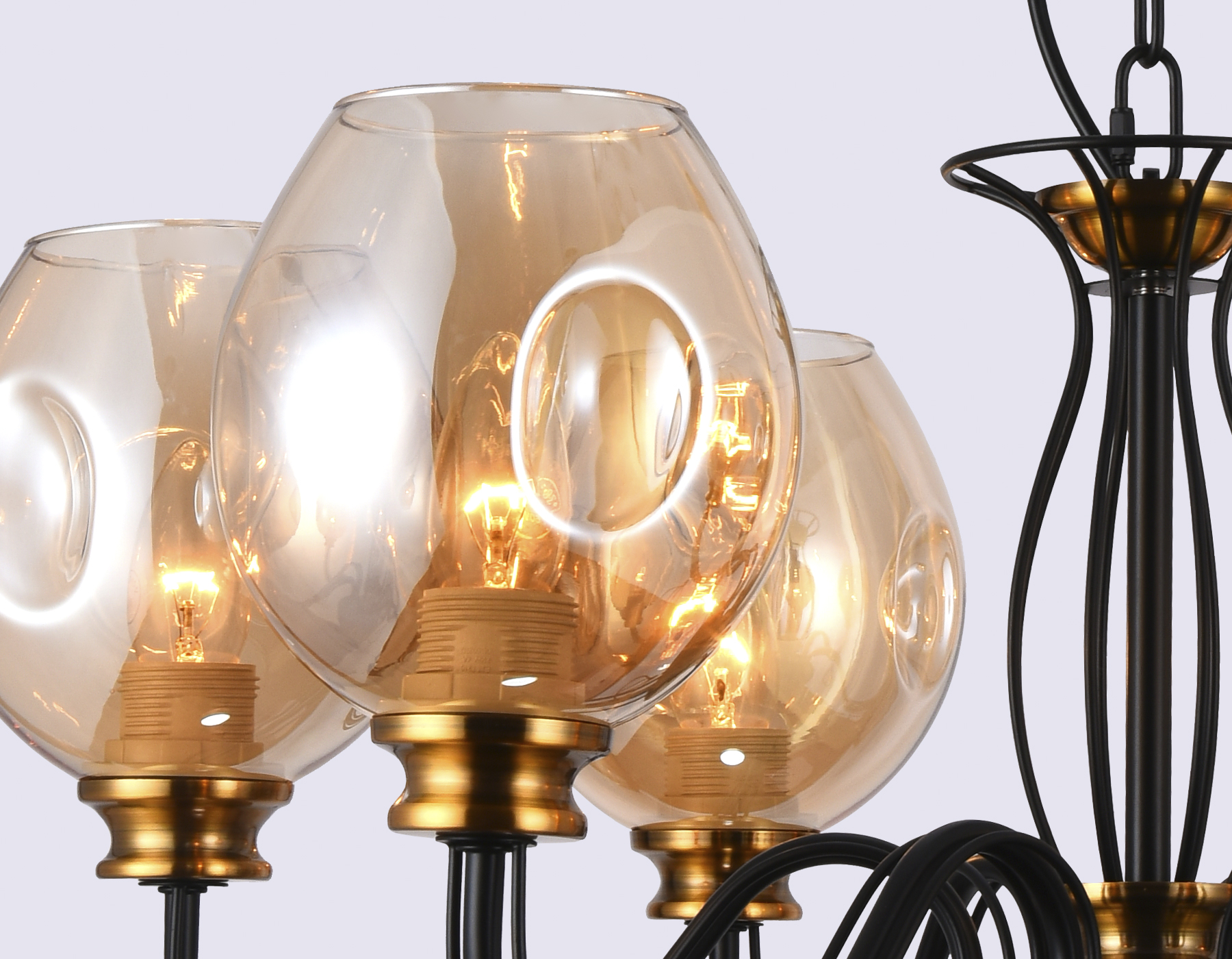 Подвесная люстра Ambrella TR9055 черынй/янтарь E27 max 40W D700*850