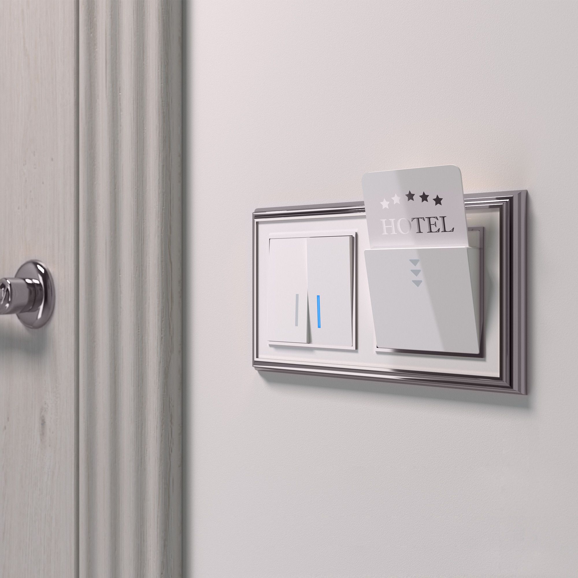 Выключатель двухклавишный проходной с подсветкой WERKEL (белый) WL01-SW-2G-2W-LED / W1122101 / a030767