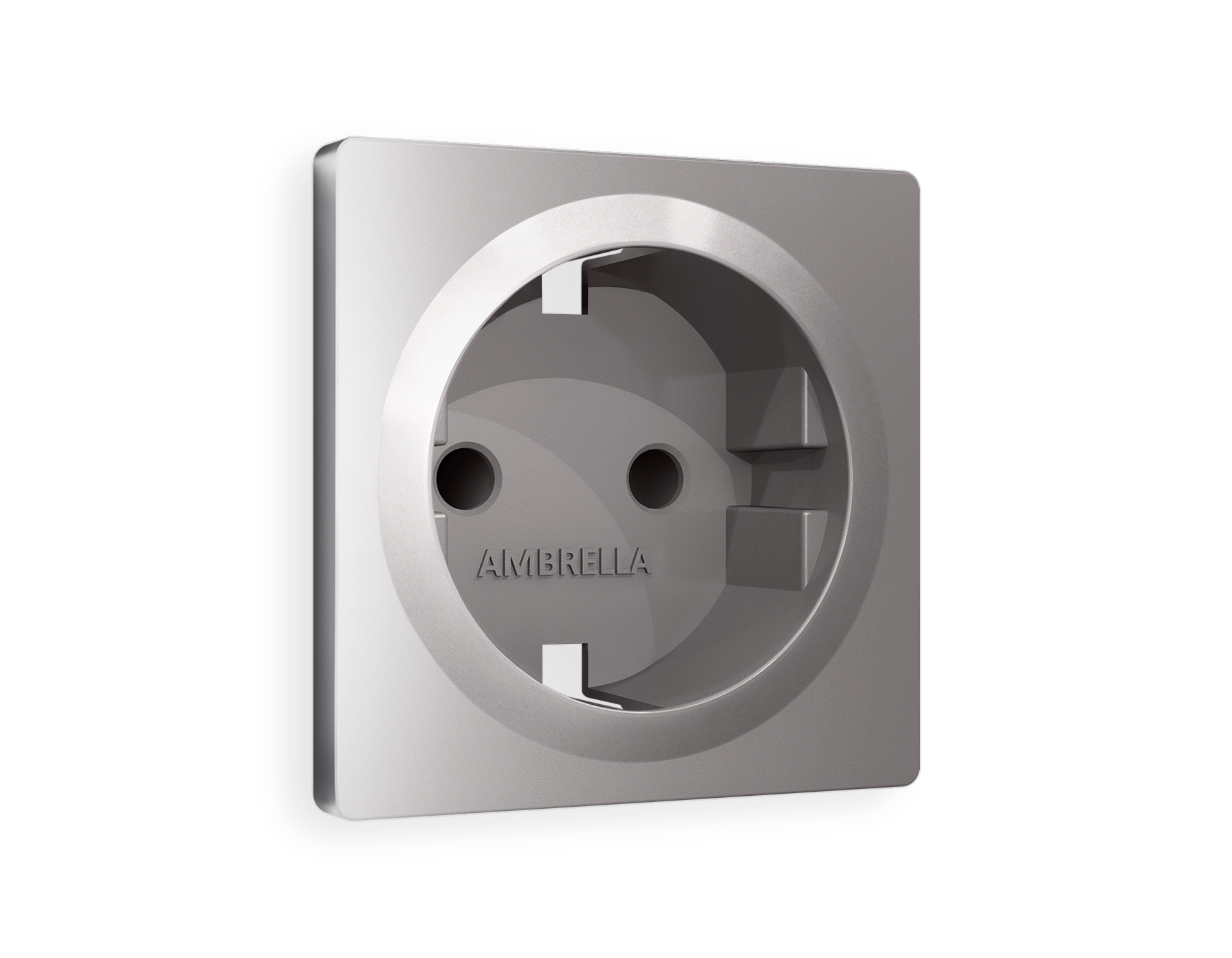 AP5070 Лицевая панель ALFA (Сталь матовый) для электрической розетки с/з и шторками QUANT