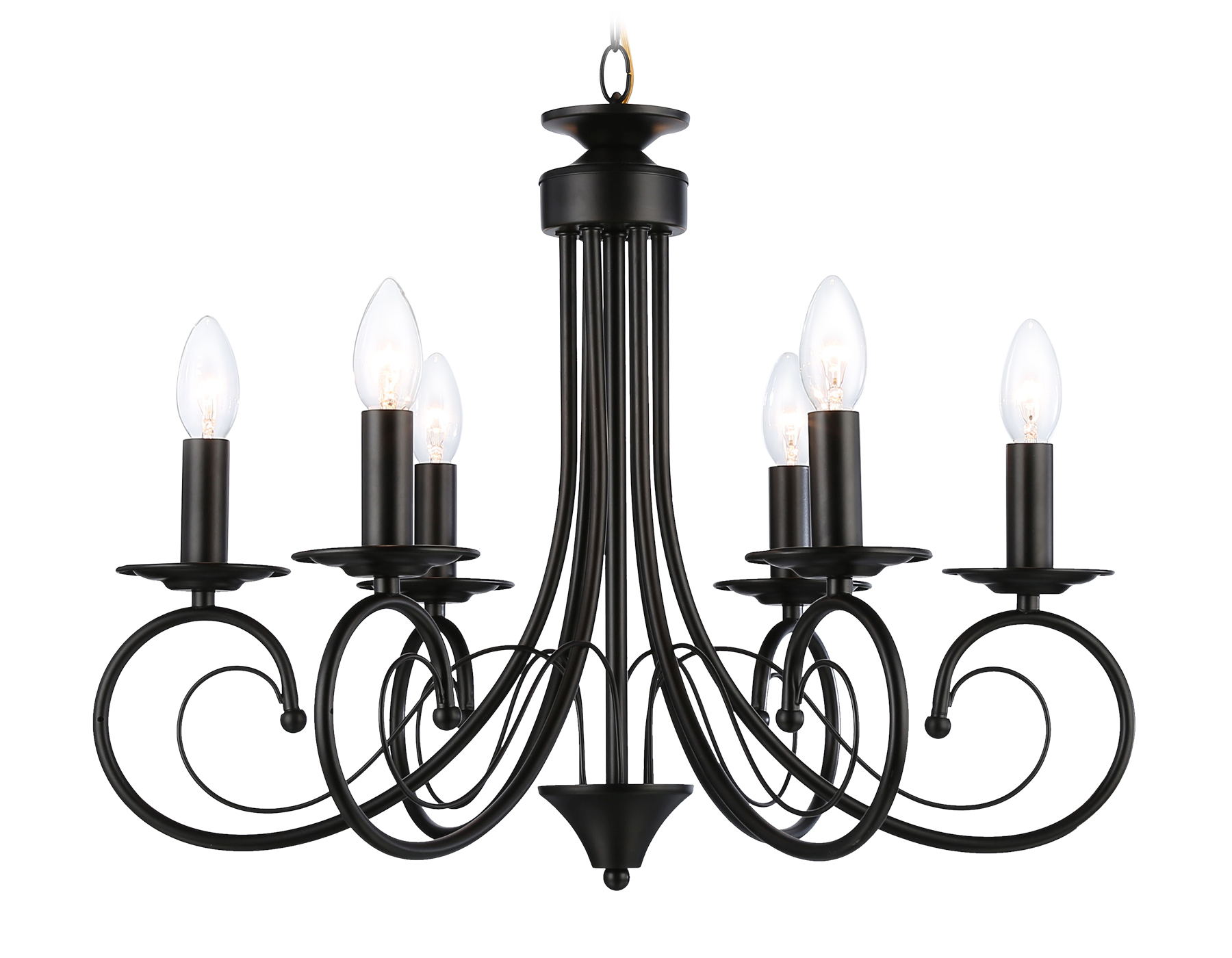 Светильник подвесной Ambrella TR9612/6 BK черный E14/6 max 40W D560*650