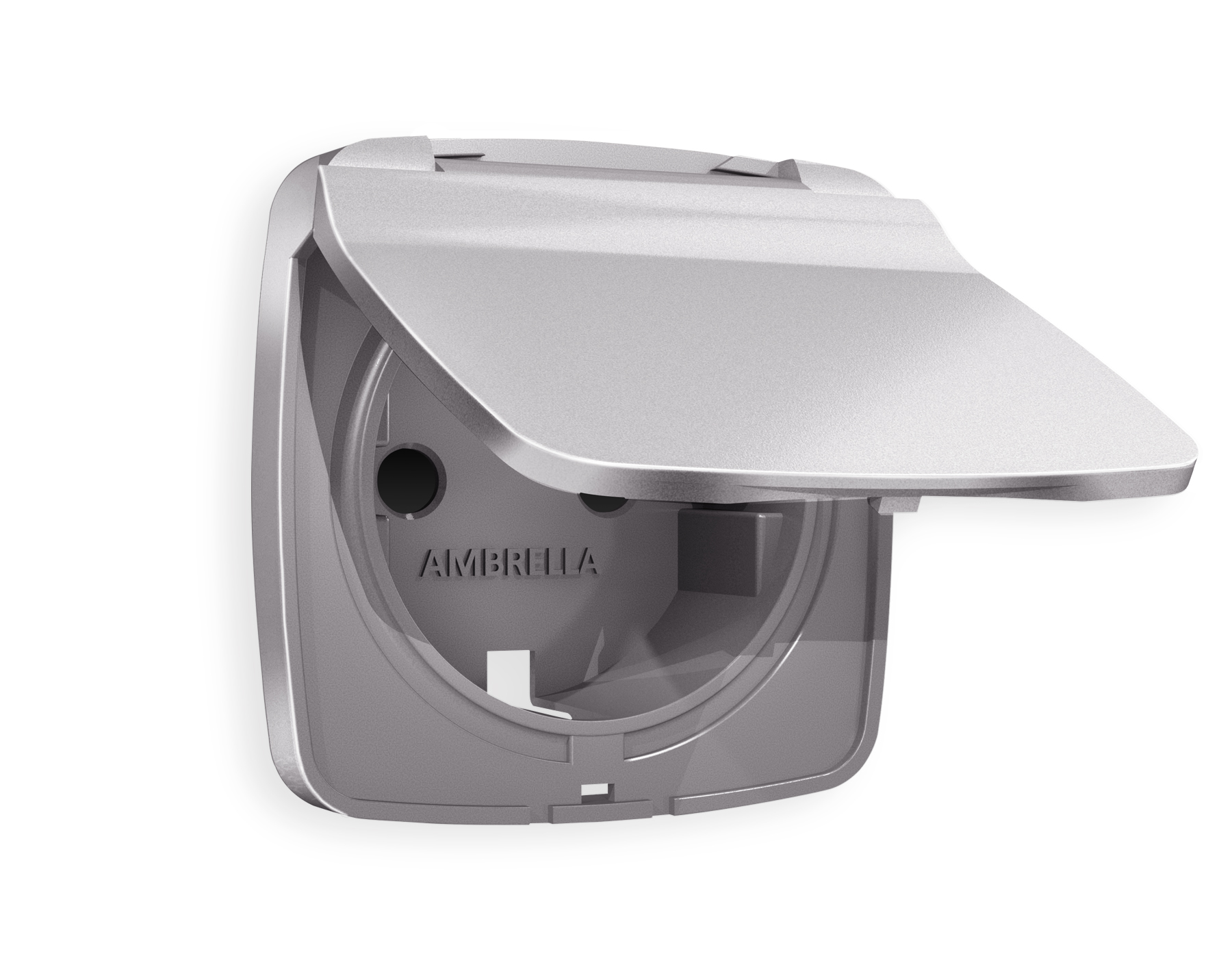 OP5080 Лицевая панель OMEGA (Сталь матовый) для электрической розетки с/з со шторками и крышкой IP44 QUANT