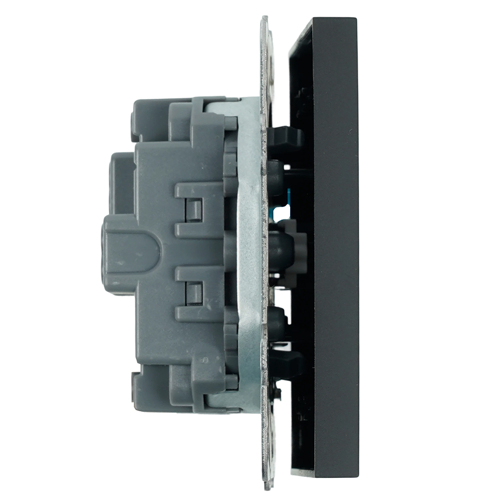 Выключатель 1-клавишный самовозвратный (механизм), STEKKER, 250В, 10А, серия Эмили, RSW10-5112-05, черный уголь, soft touch