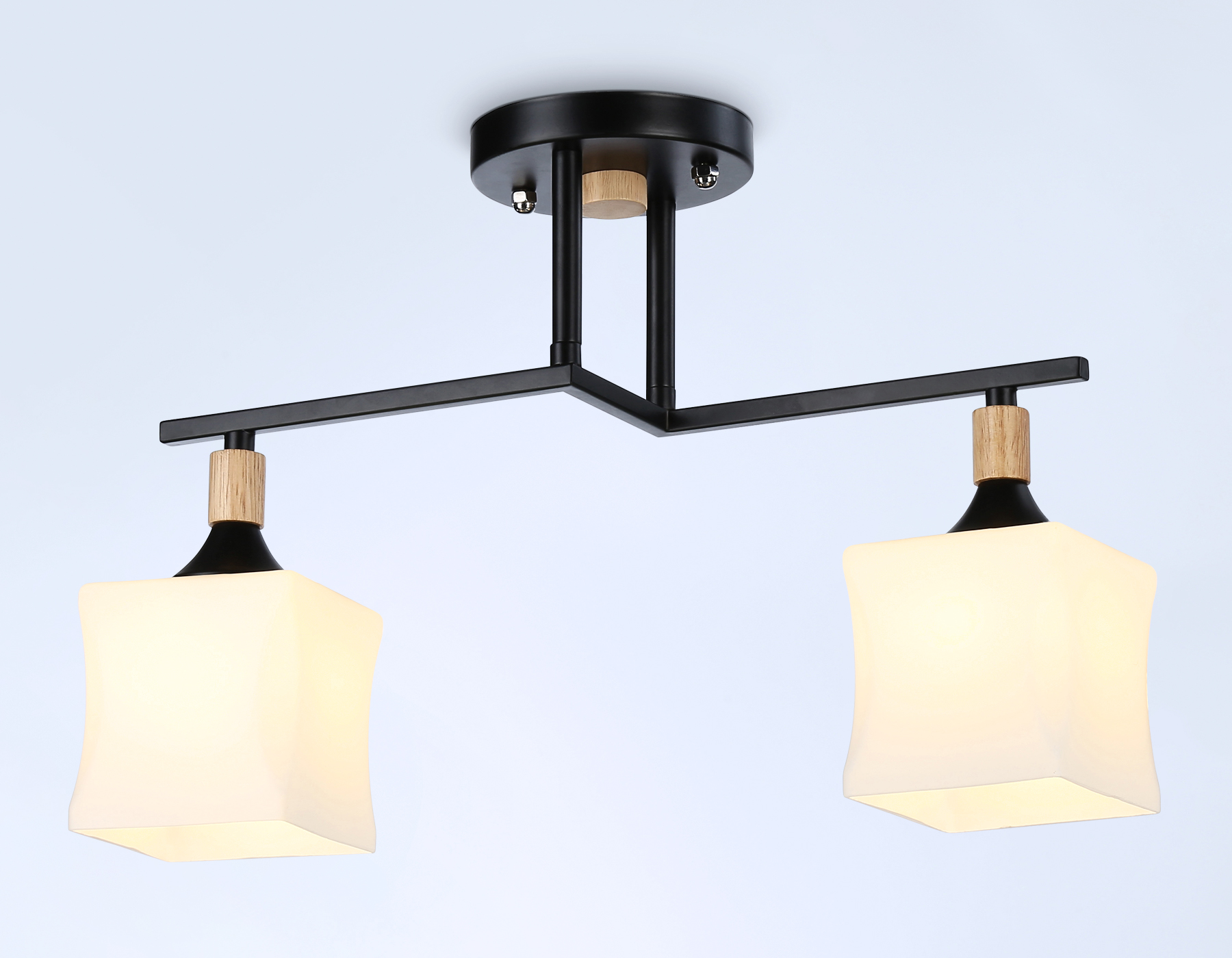 Светильник подвесной Ambrella TR9486/2 BK/FR черный/белый матовый E27/2 max 40W 405*175*280