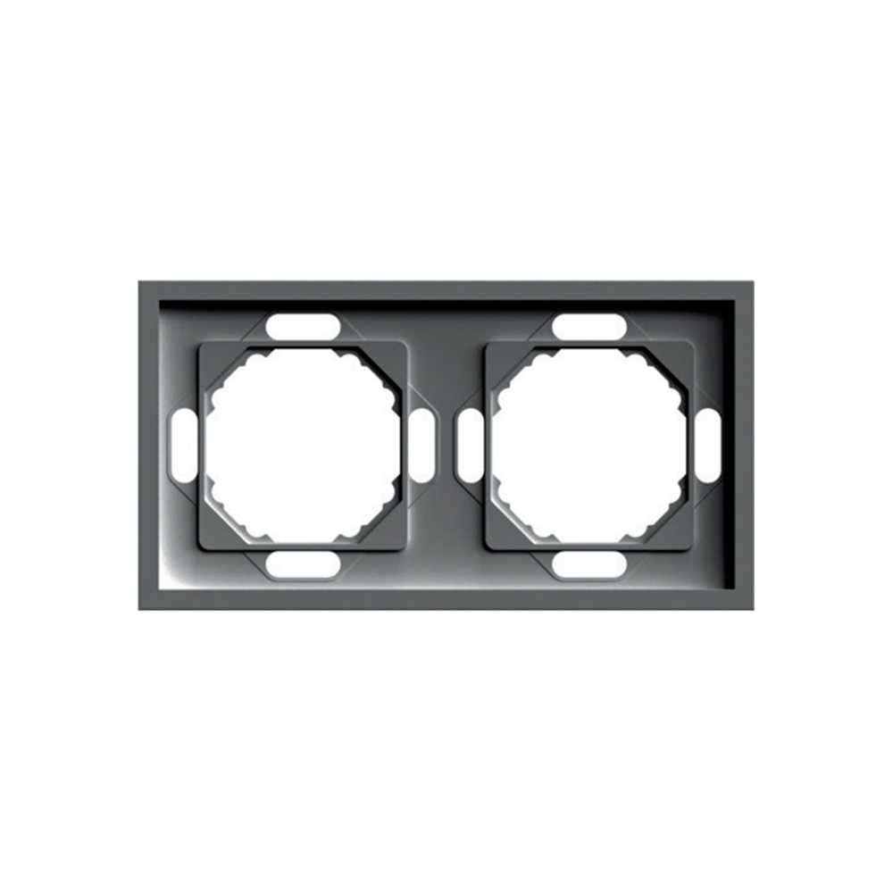 Рамка STEKKER, PFR00-5002-09 2-местная, серия Эмили, антрацит, soft touch