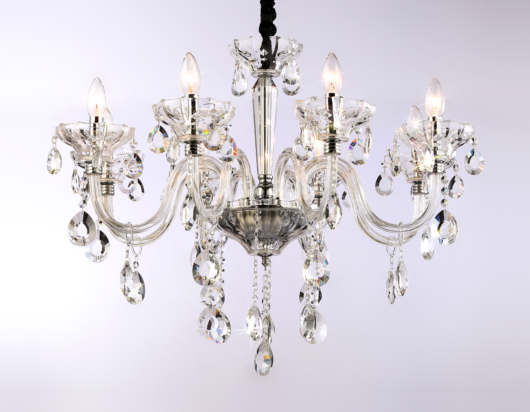 Подвесная люстра TR4906/8 CH/CL хром/прозрачный E14/8 max 40W D760*639