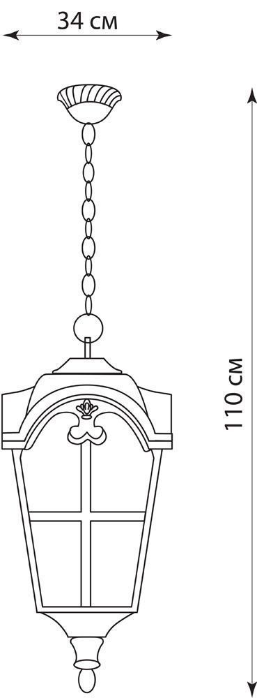 Светильник садово-парковый Feron PL5106 четырехгранный на цепочке 100W 230V E27, черное золото