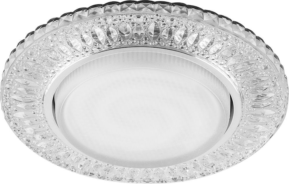 Светильник встраиваемый с белой LED подсветкой Feron CD4022 потолочный GX53 без лампы прозрачный Светильник встраиваемый с белой LED подсветкой Feron CD4022 потолочный GX53 без лампы прозрачный