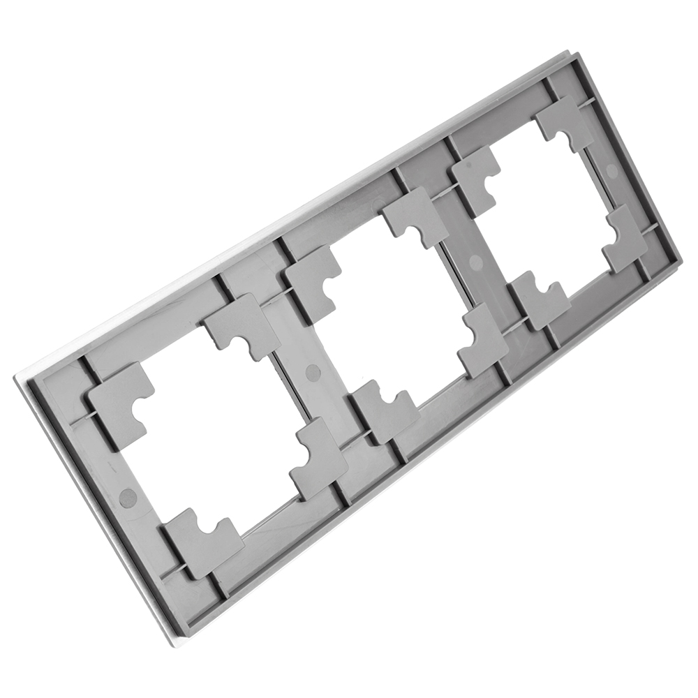 Рамка 3-местная, металл, STEKKER, MFR00-7003-03, серия Катрин, серебро