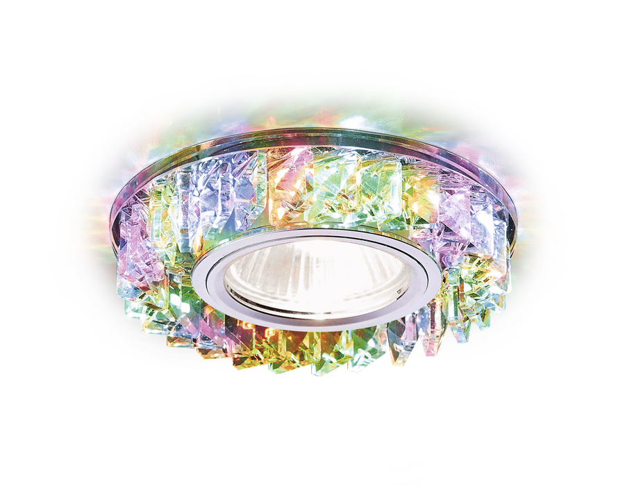 Встраиваемый светильник Ambrella S255 CH/M хром/прозрачный Хрусталь/MR16+3W(LED MULTI)