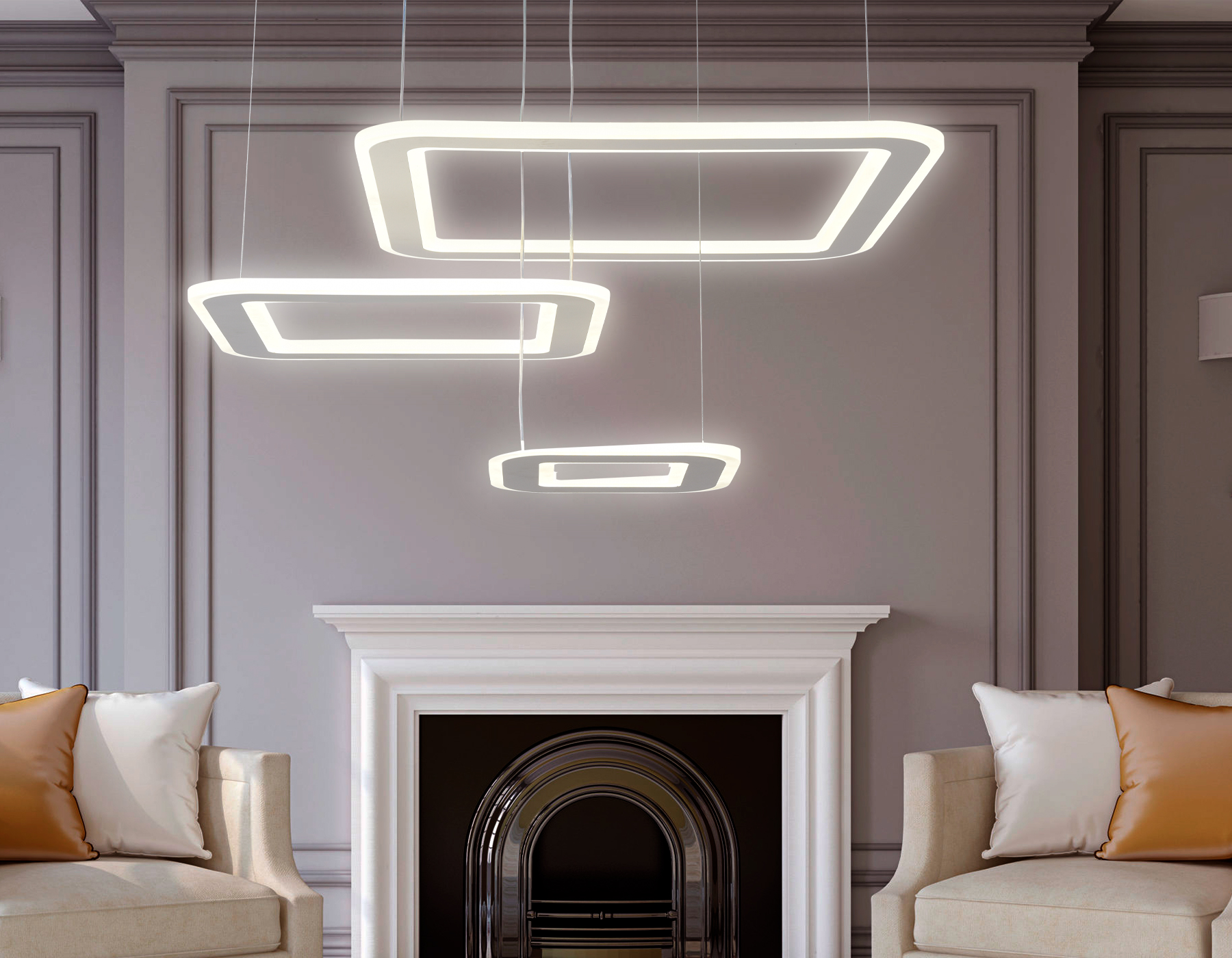 Подвесной LED светильник FA4329/3 WH белый 3000K/4200K/6400K 154W 650*460*590 (ПДУ РАДИО 2.4G) Подвесной LED светильник FA4329/3 WH белый 3000K/4200K/6400K 154W 650*460*590 (ПДУ РАДИО 2.4G)