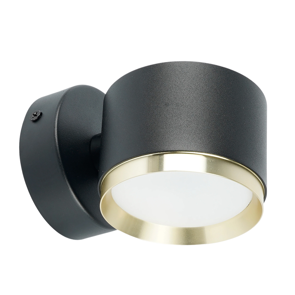 Светильник  настенный Feron HL4598  Barrel DUET 12W, 230V,GX53, черный + золото IP20