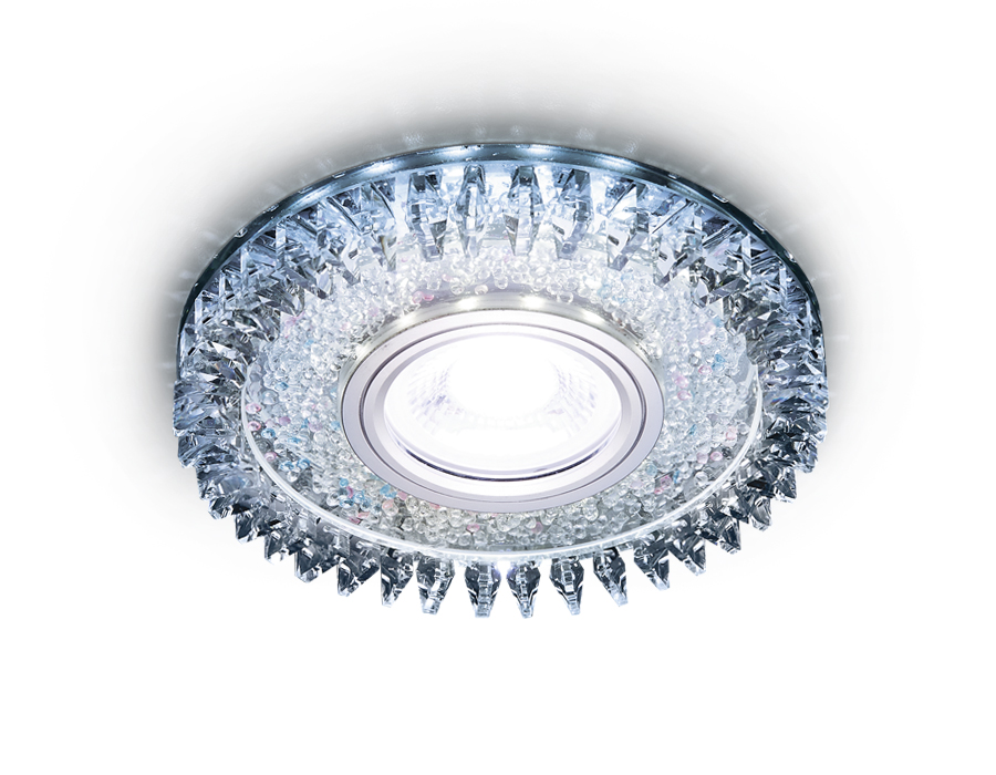 Встраиваемый светильник Ambrella S389 CH хром/прозрачный Хрусталь/MR16+3W(LED COLD)