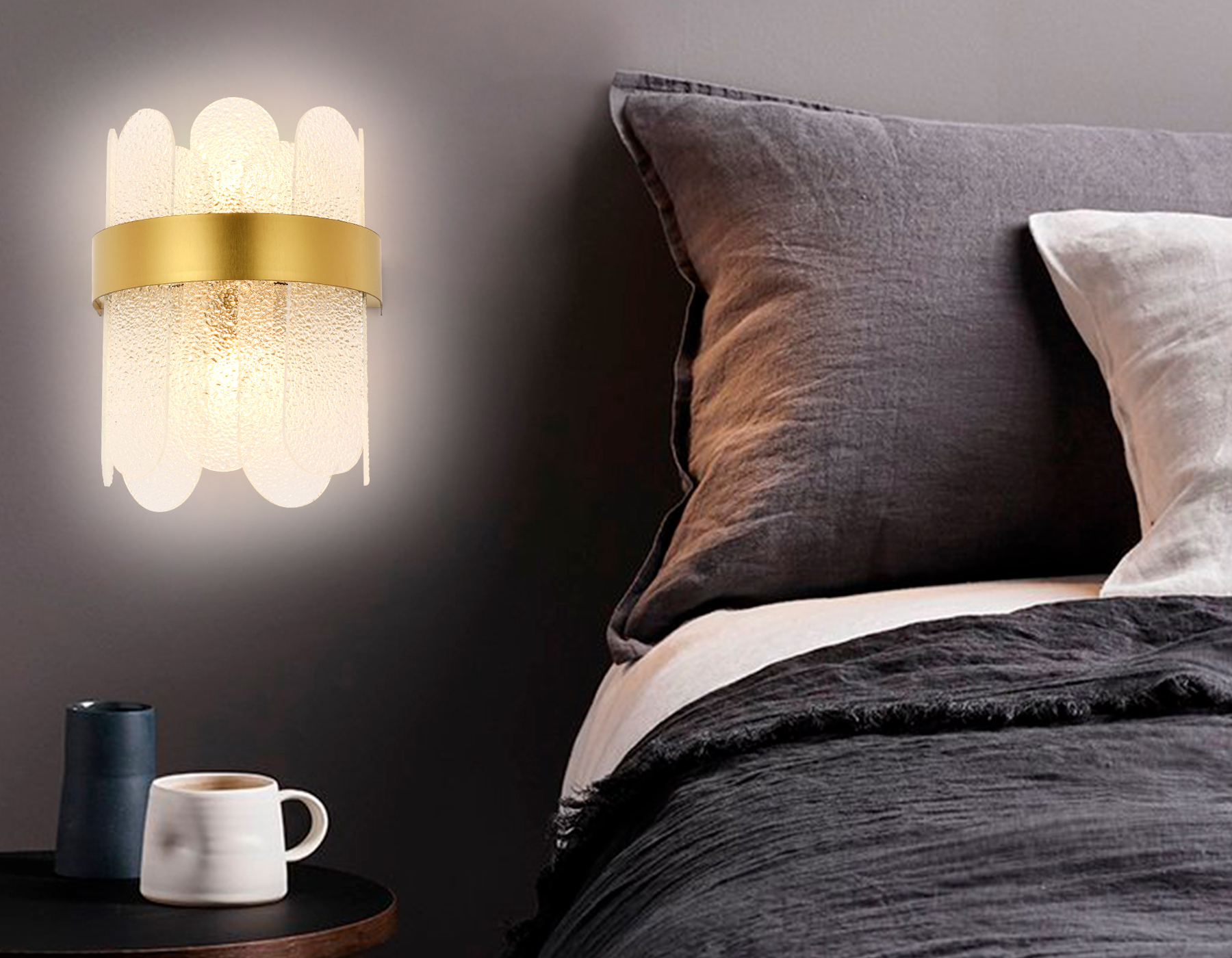 Настенный светильник с хрусталем Ambrella TR5339/2 GD/FR золото/матовый G9/2 max 40W 270*200*140