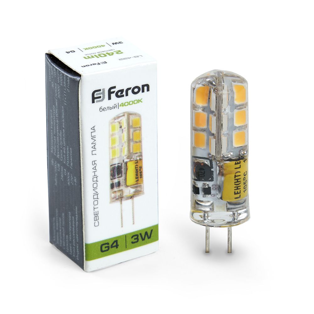 Лампа светодиодная Feron LB-422 G4 3W 4000K Лампа светодиодная Feron LB-422 G4 3W 4000K
