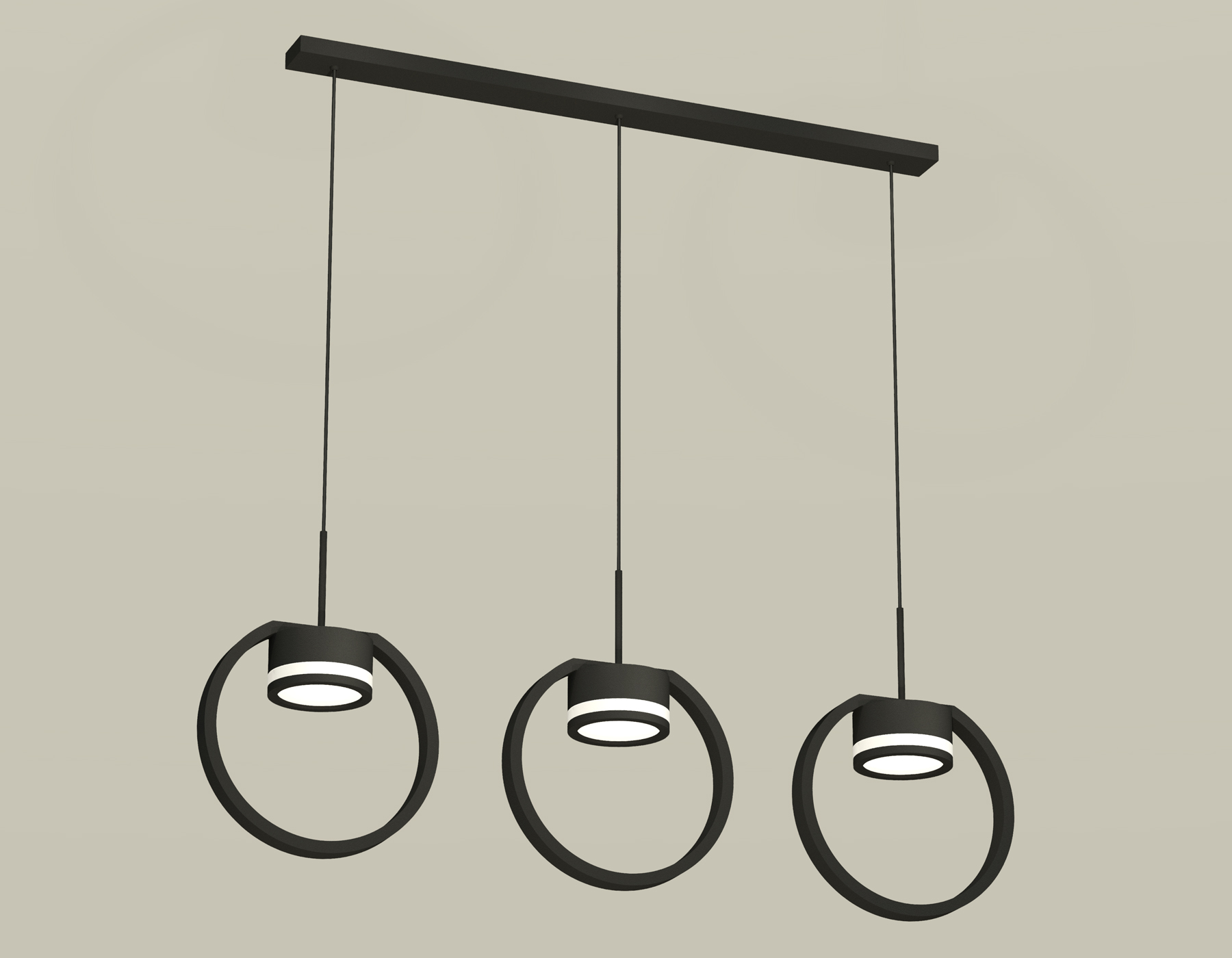 Подвесной светильтник Ambrella XB9107150/3 SBK/FR черный песок/белый матовый GX53 (C9107, N8415)