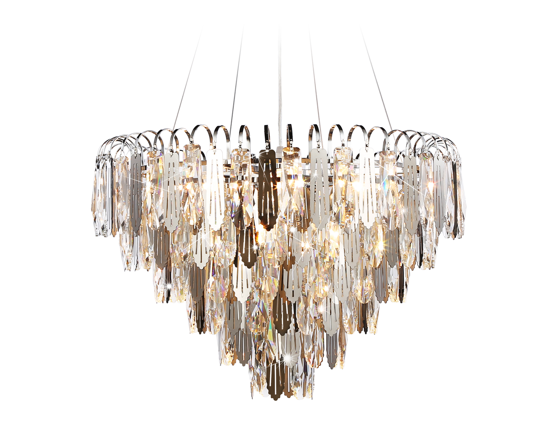 Подвесная люстра TR5257/11 CH/CL хром/прозрачный E27*11 max 40W D600*400