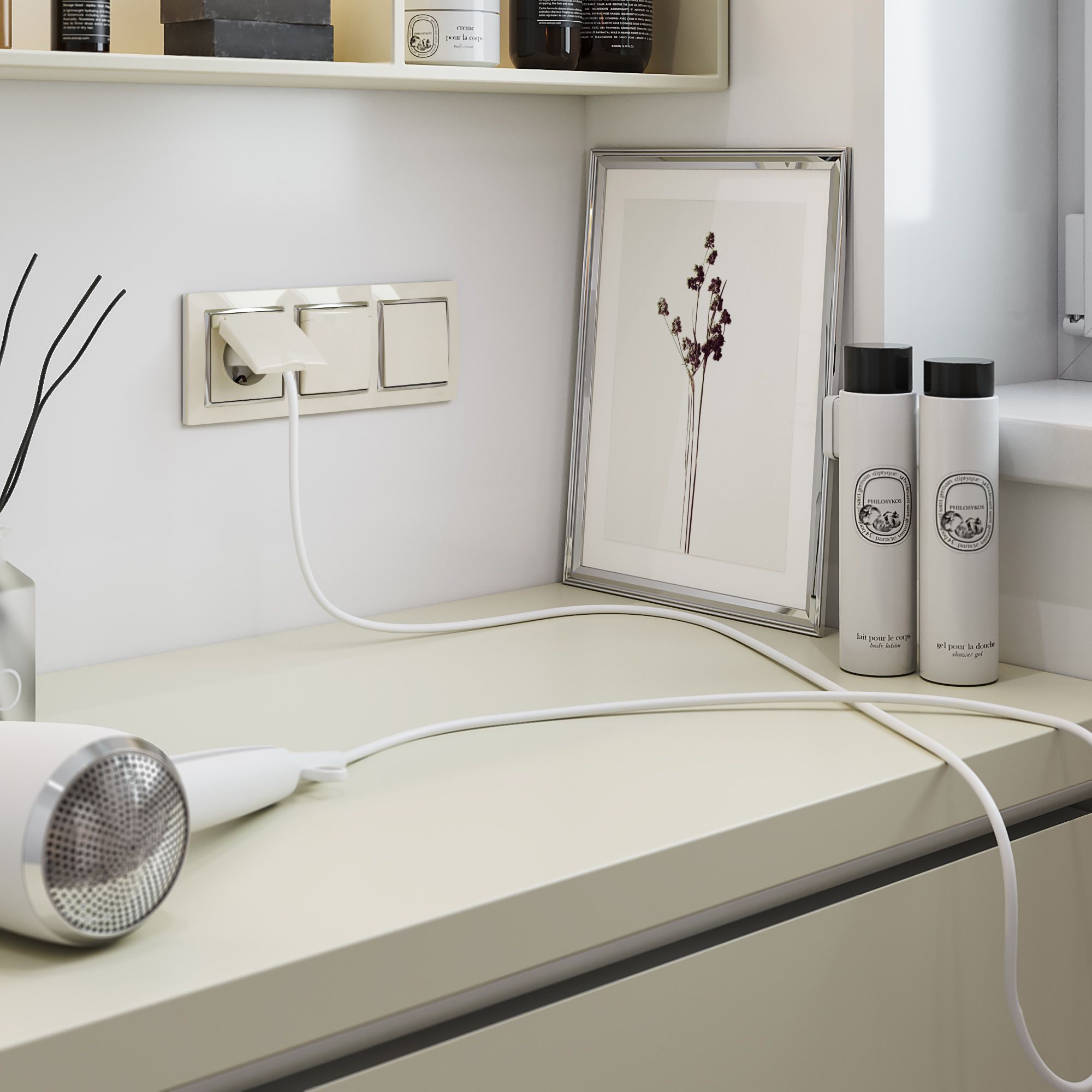 Перекрестный переключатель одноклавишный WERKEL (слоновая кость) WL03-SW-1G-С-ivory / W1113003 / a033772