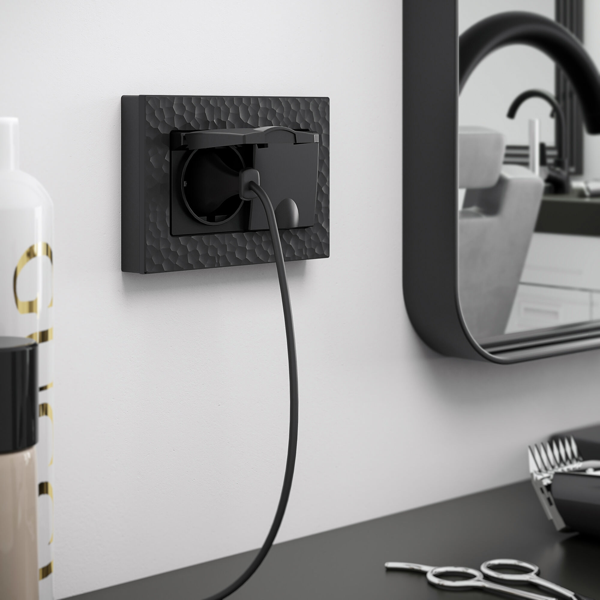 Рамка для двойной розетки Werkel Hammer (черный) / W0082408 / a052535