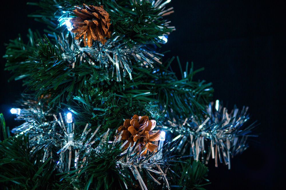 Светодиодная гирлянда Feron CL404 мишура 2м + 0.5м синий с питанием от батареек