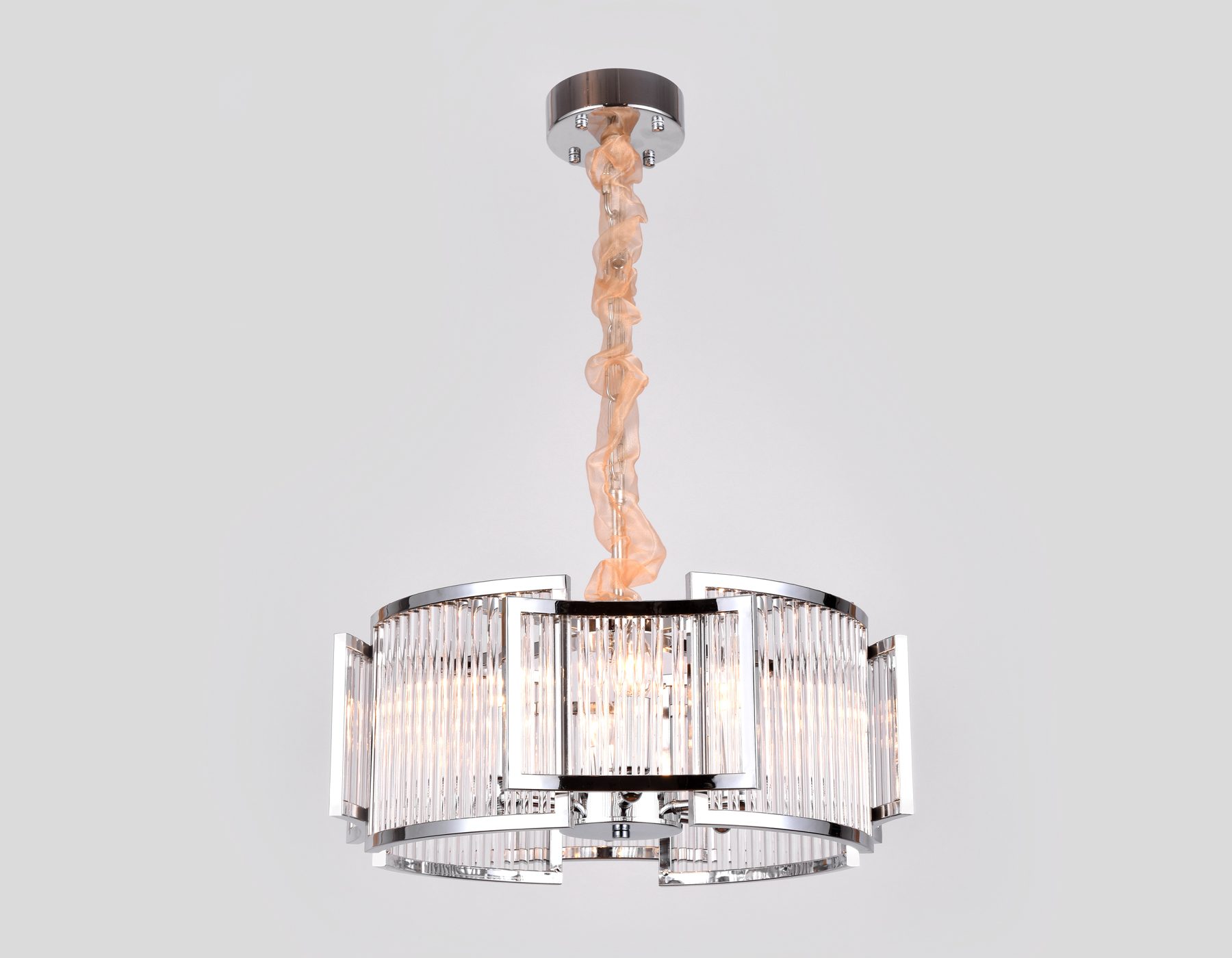 Подвесная люстра с хрусталем Ambrella TR5366/6 CH/CL хром/прозрачный E14/6 max 40W D500*653