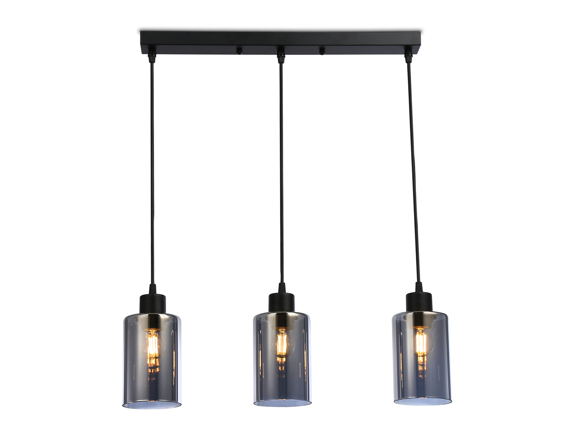 Подвесной светильник TR3698/3 BK/SM черный/дымчатый E27*3 max 40W 560*100*1040
