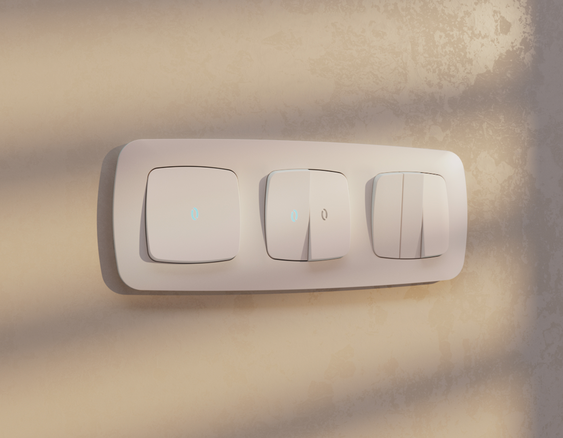 OP2020 Лицевая панель OMEGA (Жемчуг) для 1-кл выключателей с подсветкой QUANT