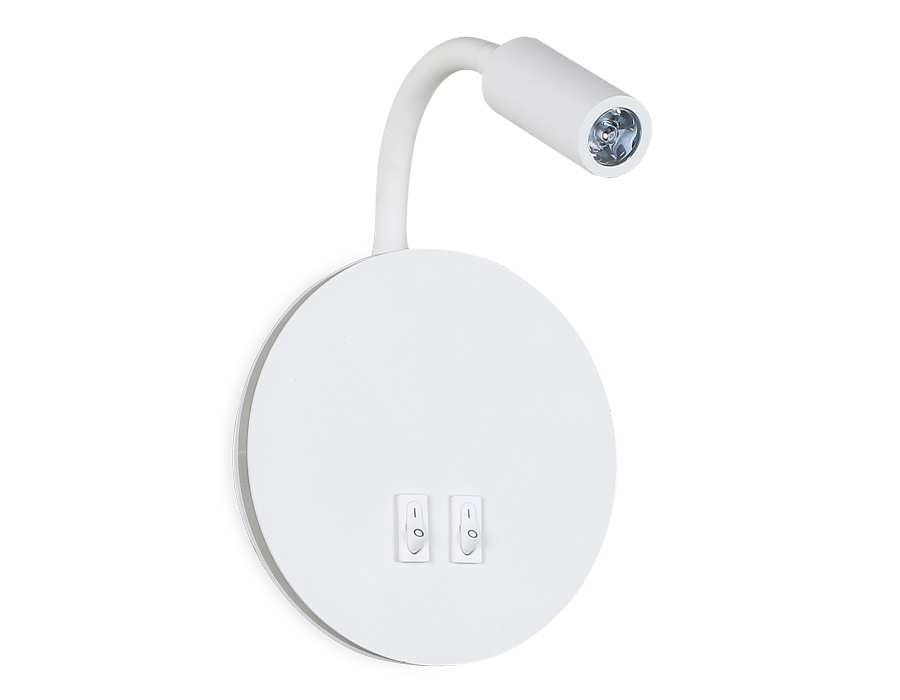 Настенный светодиодный светильник с выключателем Ambrella FW295 SWH белый песок LED 6400К+4200K 6W+3W D150*163