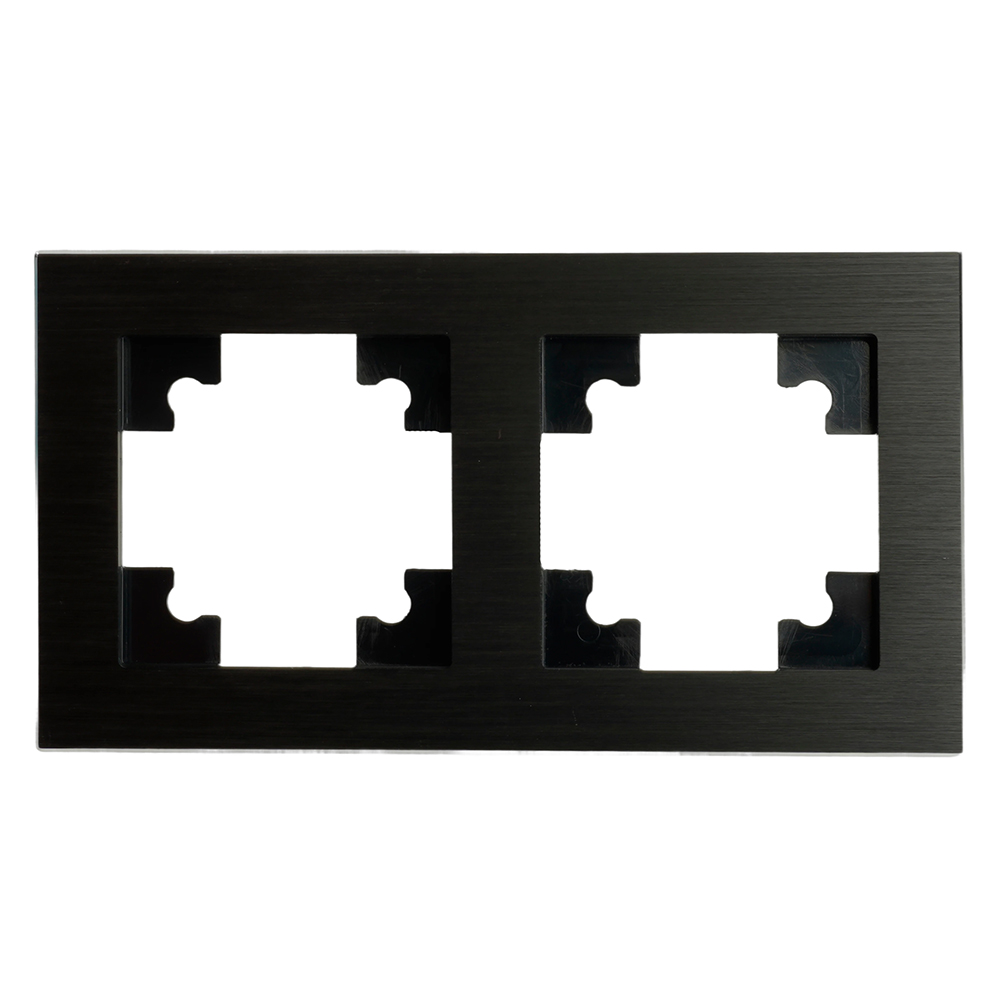 Рамка 2-местная, металл, STEKKER MFR00-7002-05, серия Катрин, черный