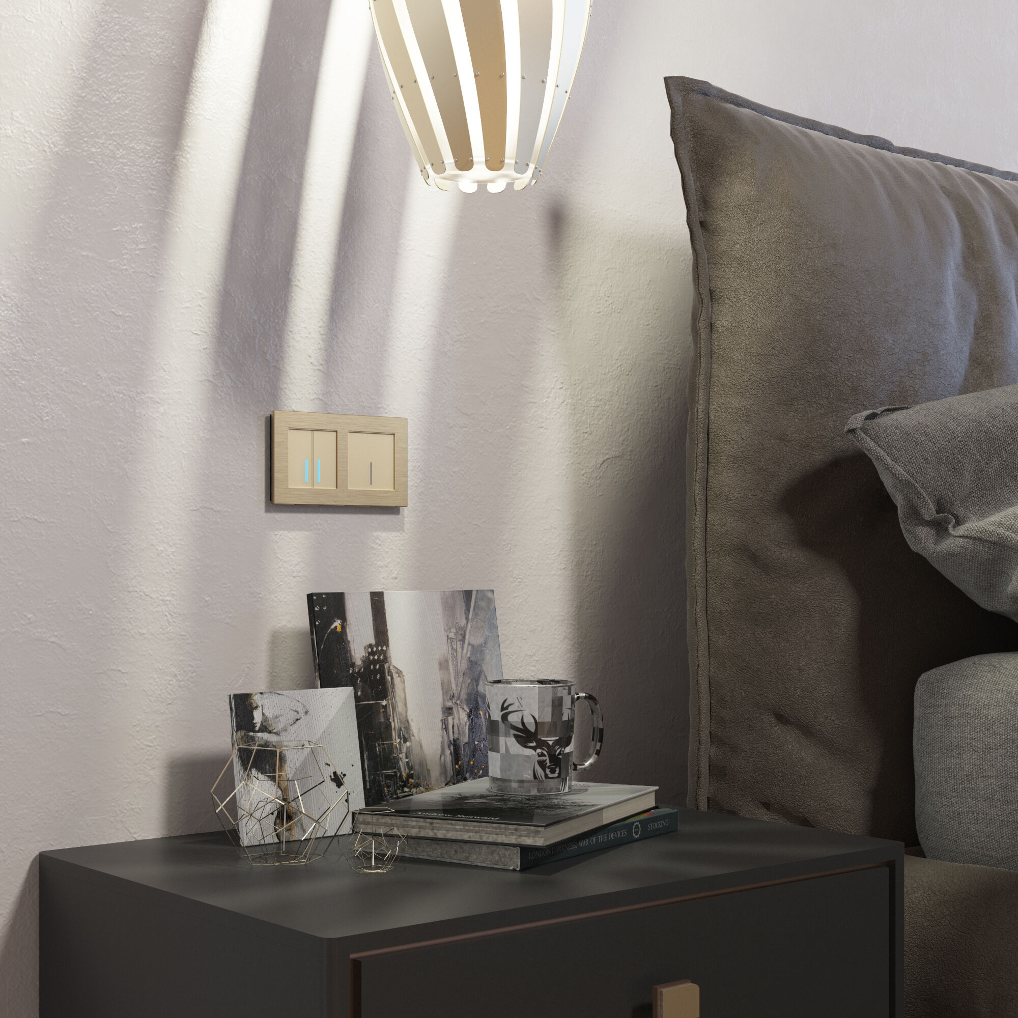 Сенсорный выключатель одноклавишный с подсветкой 1000 Вт Werkel (шампань) W4510011