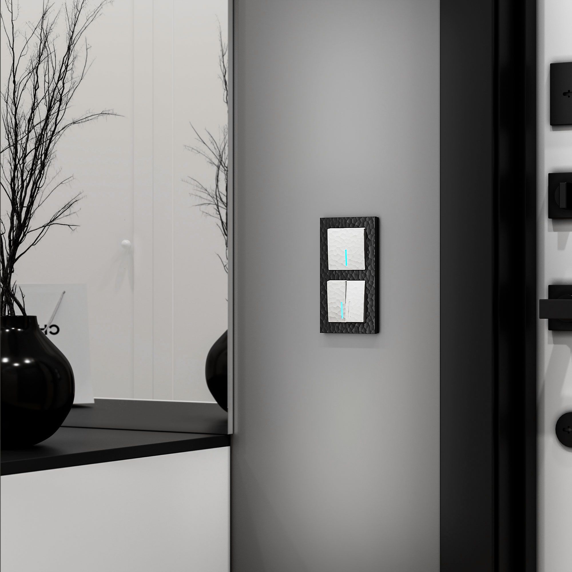 Выключатель одноклавишный проходной с подсветкой Werkel Hammer (белый) / W1212101 / a052028