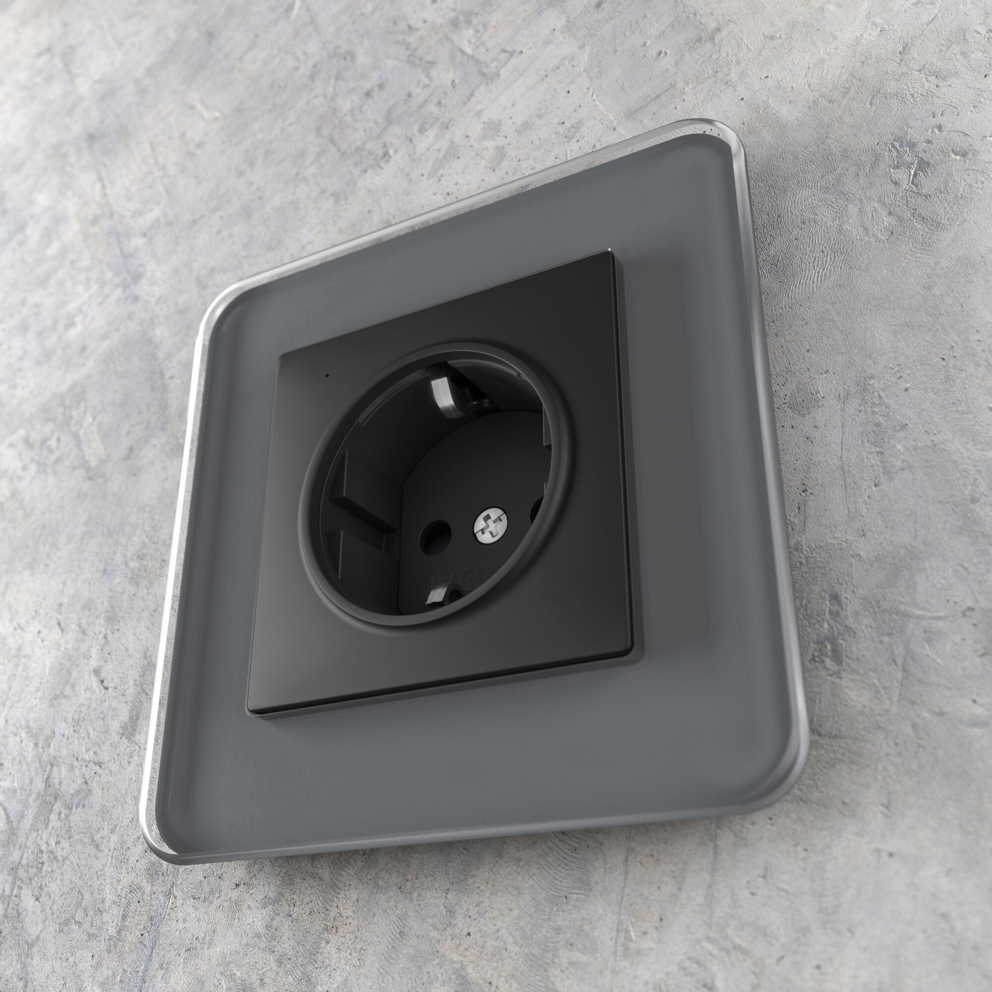 Розетка с подсветкой Werkel (черный) W1171408