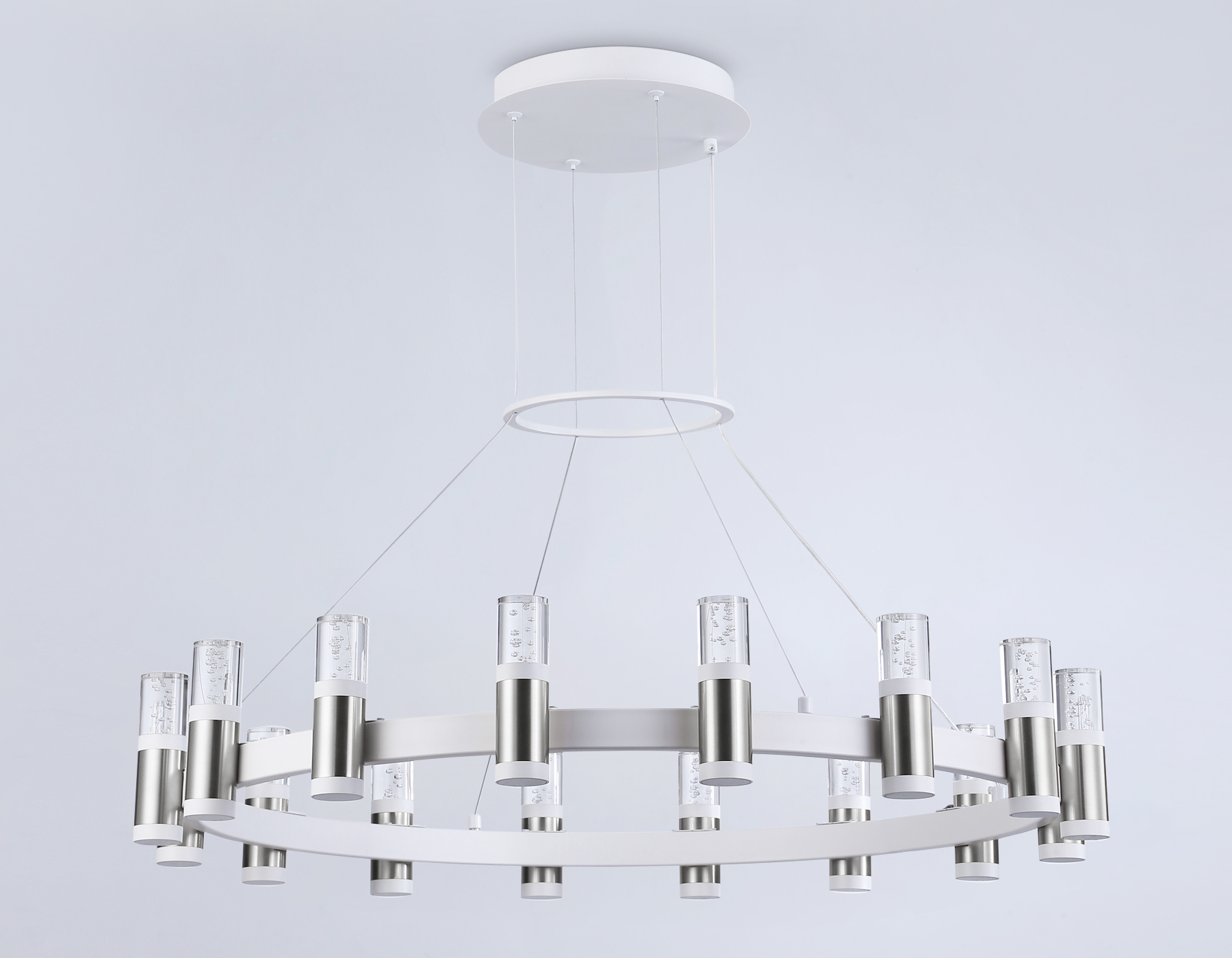 Подвесной светильник Ambrella FL6208 WH/CH белый/хром 96W 4200K D800*1200 (Без ПДУ)