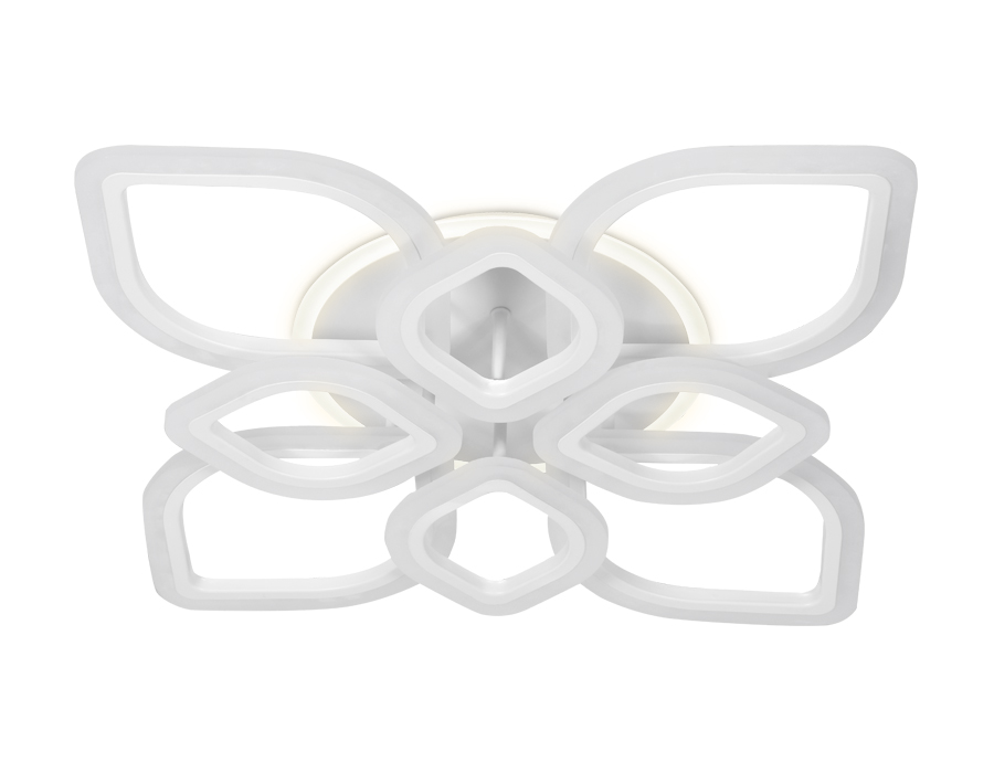 Потолочный светодиодный светильник Ambrella FA517/4+4 WH белый 168W+28W 730*730*120 (ПДУ РАДИО 2.4)