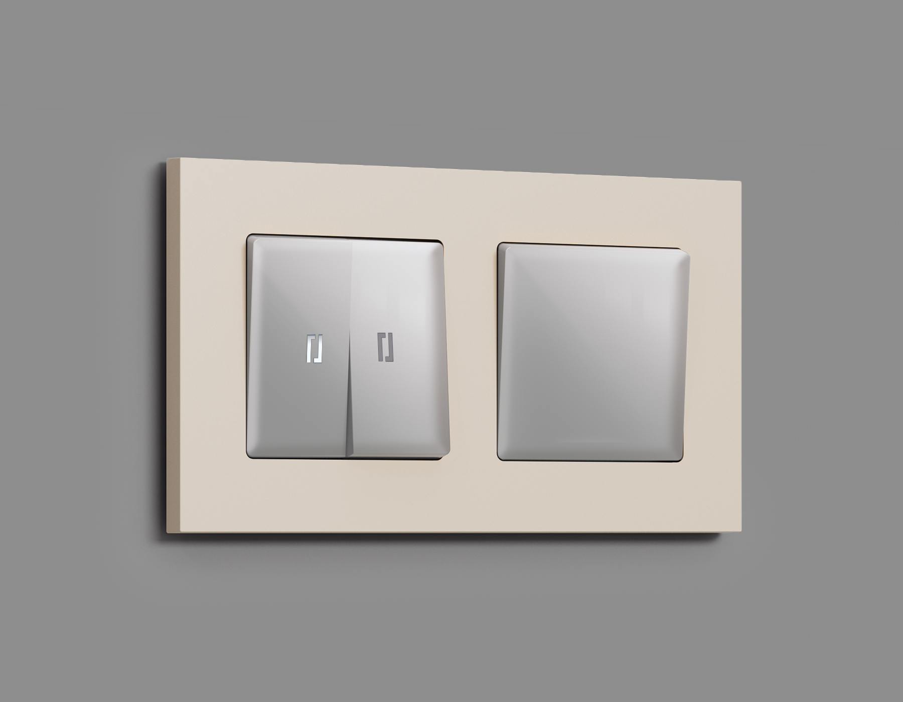 MA404015 Комплект механизма 2-кл выключателя с подсветкой 5600K ALFA Серебро глянец QUANT (AP4040, VM115, G14W)