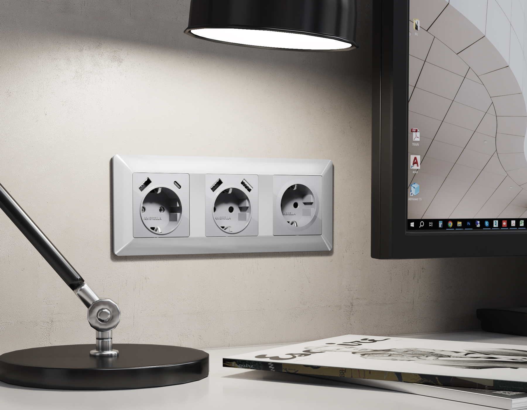 AP4060 Лицевая панель ALFA (Серебро глянец) для электрической розетки с/з QUANT