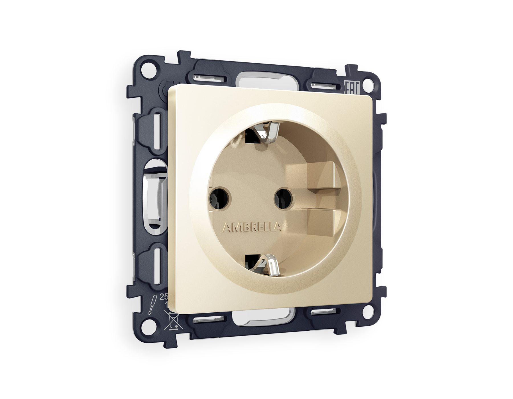 MA606010 Комплект механизма электрической розетки ALFA Шампань с/з на винтовых зажимах QUANT (AP6060, VM141)