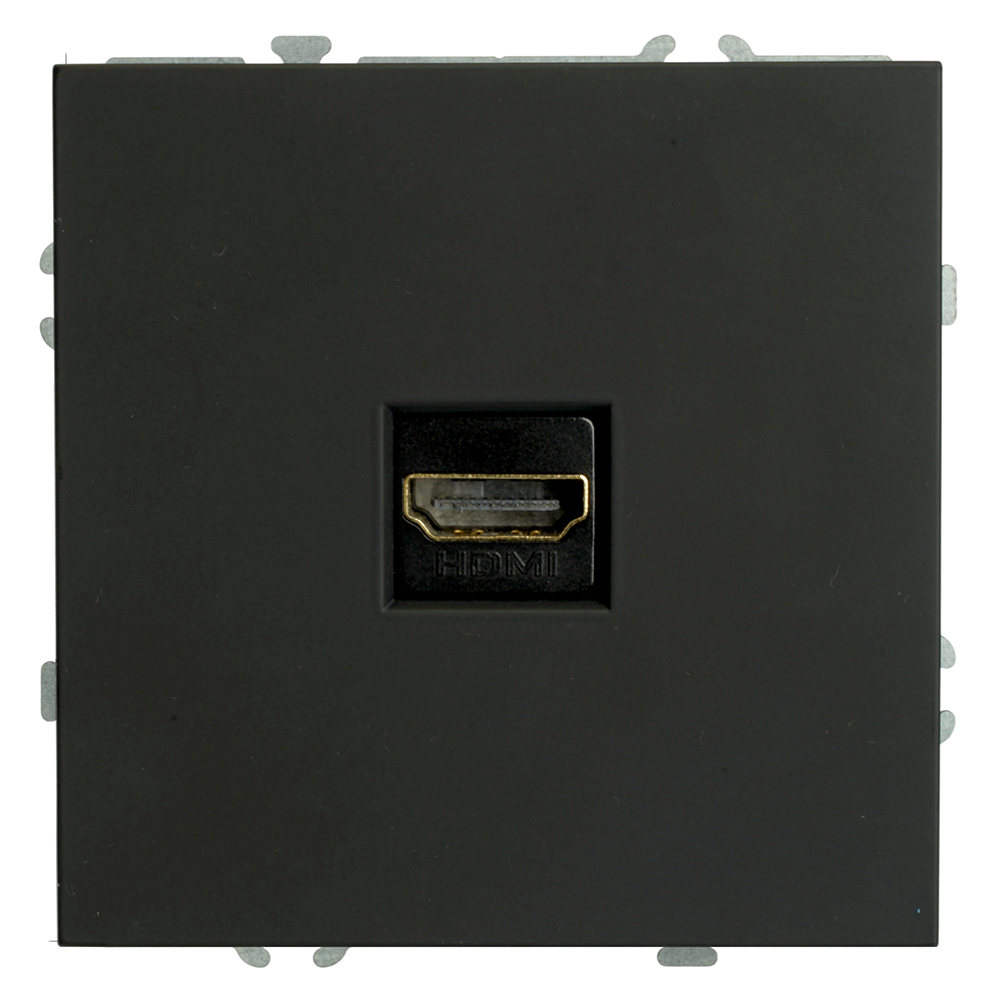 Розетка HDMI 2.0 Type A (механизм), серия Эмили, STEKKER, RST00-5118-05, черный уголь, soft touch