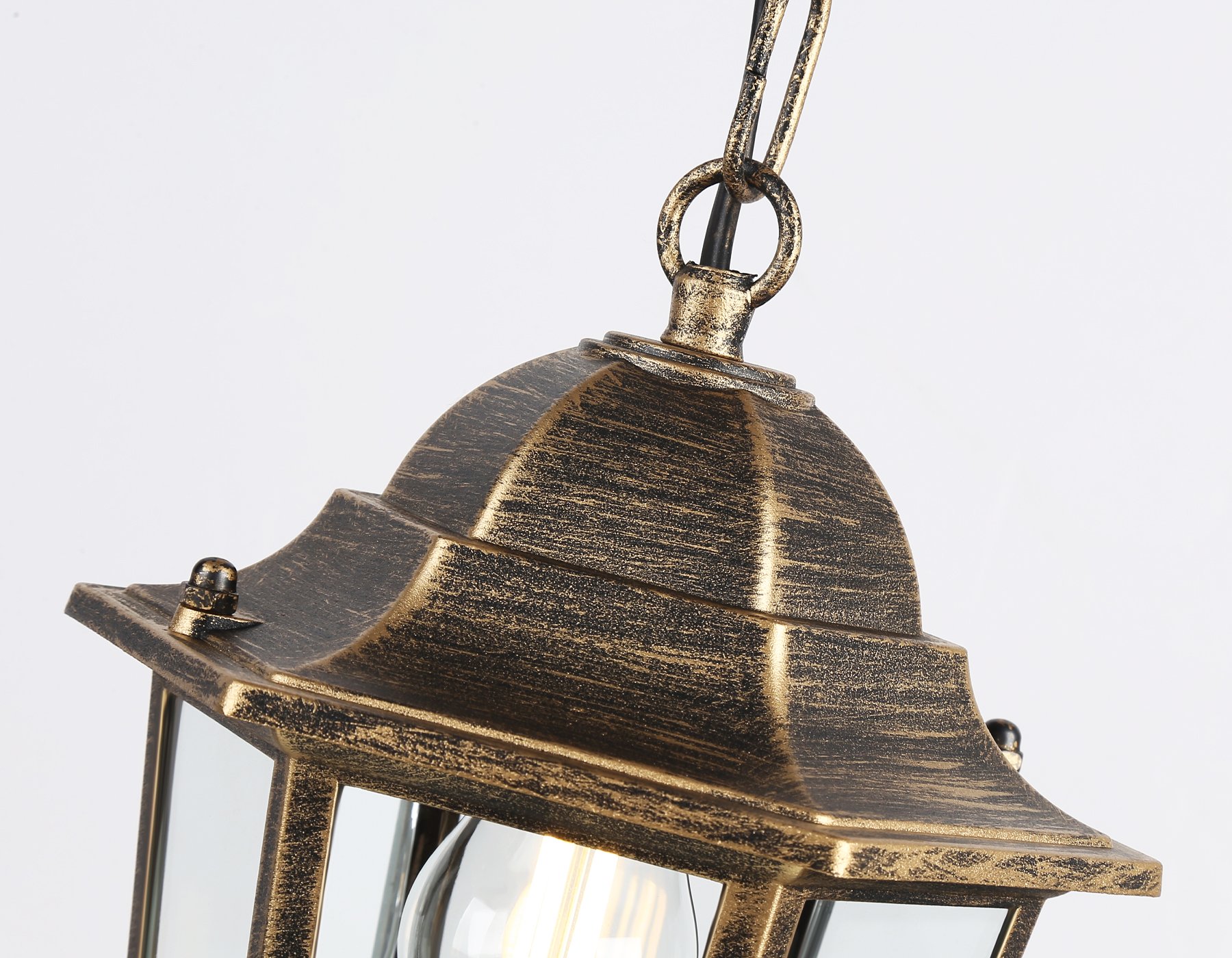 Подвесной уличный светильник ST2031 GD/BK/CL золото/черный/прозрачный IP54 E27 max 40W D150*780