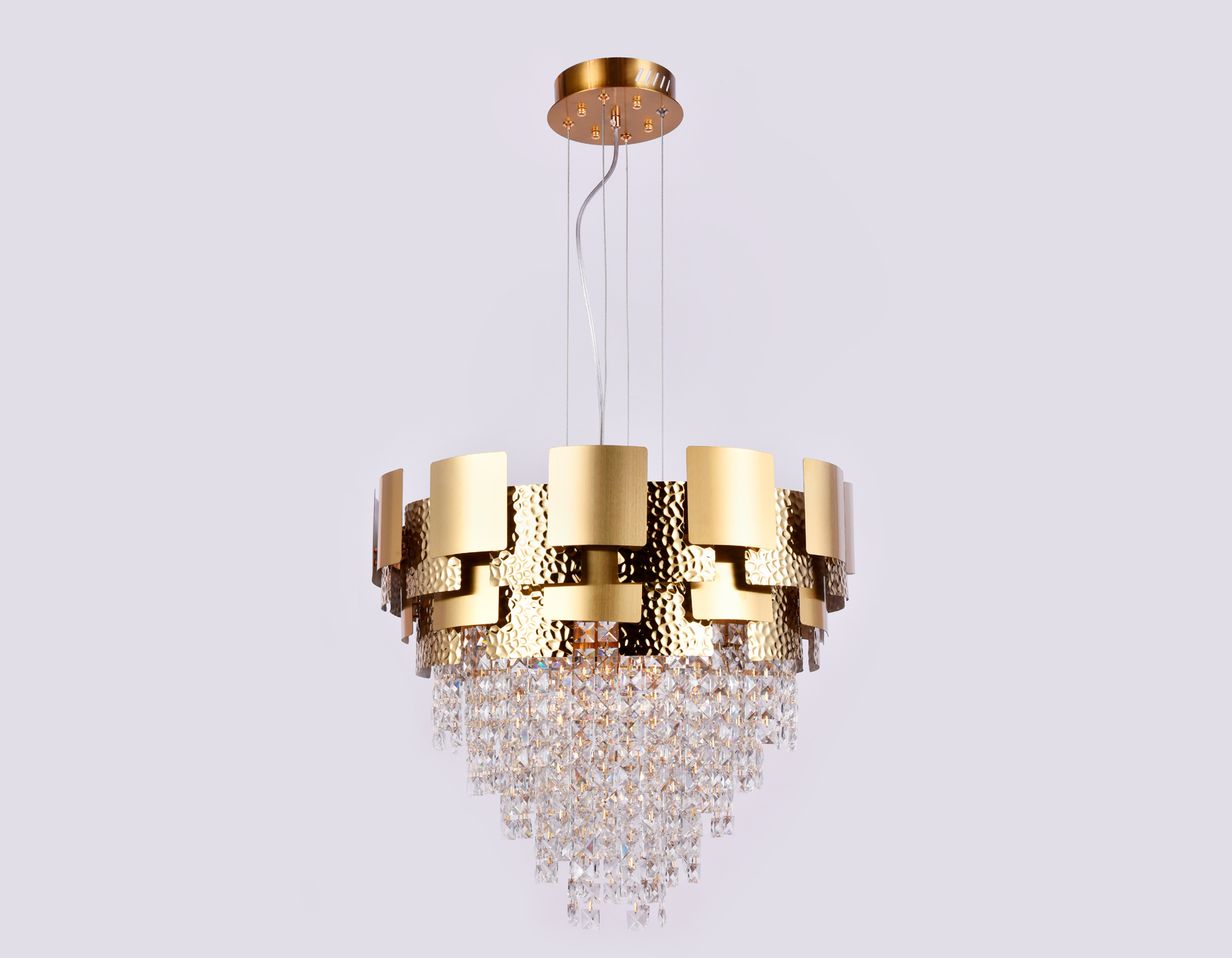 Подвесная хрустальная люстра Ambrella TR5243/9 GD/CL золото/прозрачный E14/9 max 40W D600*840