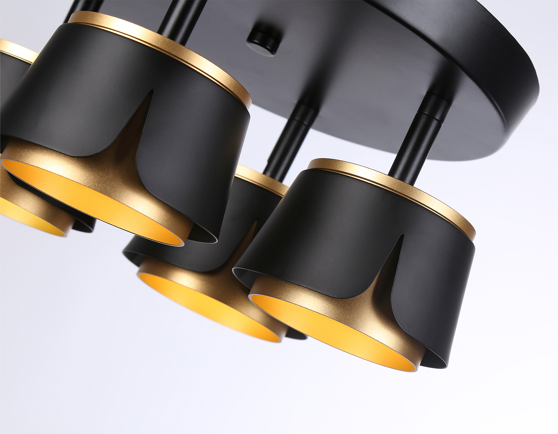 Накладной поворотный спот Ambrella TN71243/4 BK/GD черный/золото GX53/4 D250*147