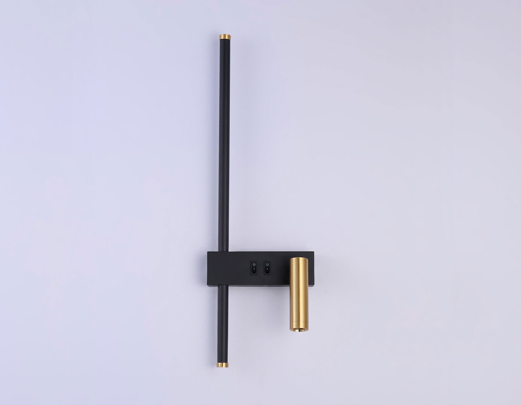 Настенный светильник Ambrella FL5209/2 BK/GD черный песок/золото LED 4200K 7W+5W 500*160*111.5