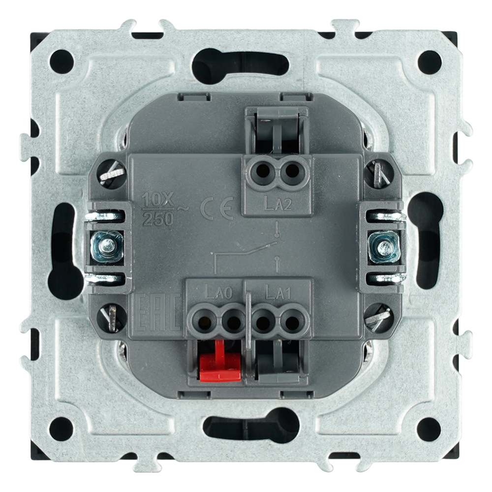 Переключатель 1-клавишный (механизм), СЗК, STEKKER, 250В, 10A, серия Эмили, RSW10-5105-05ZK, черный уголь, soft touch