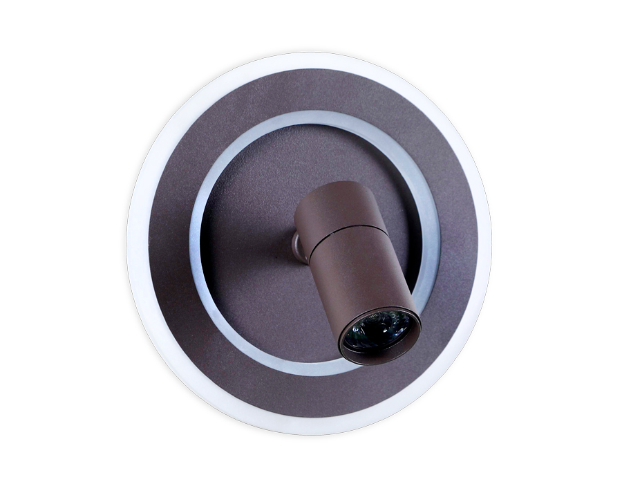 Поворотный настенно-потолочный светодиодный светильник Ambrella FW264 SCF кофе песок LED 6400K+4200K 12W+3W D230*120