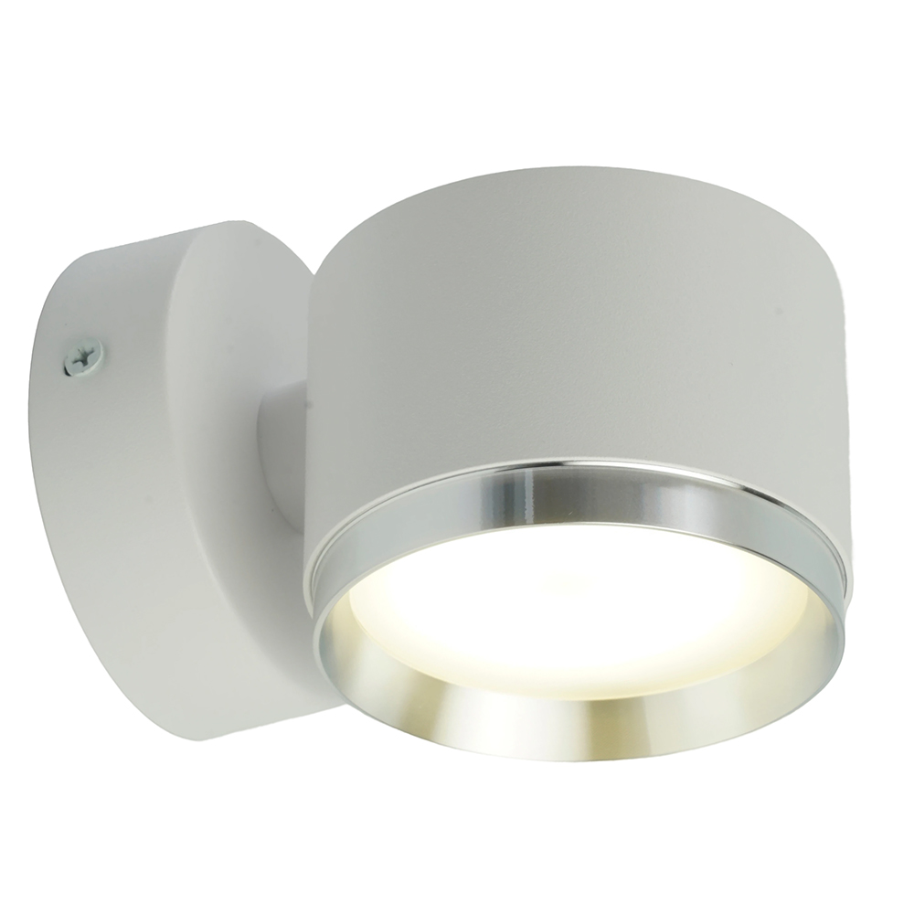 Светильник  настенный Feron HL4598  Barrel DUET 12W, 230V,GX53, белый + хром IP20